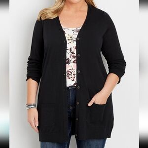 Maurices Black Boyfriend Cardigan Sweater